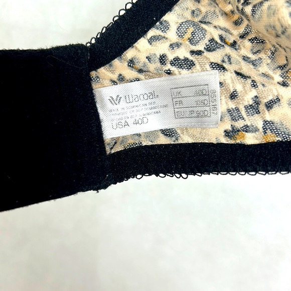 Wacoal Lace Nude/Black Leopard Unlined Underwire Bra Size 40D - Picture 4 of 4